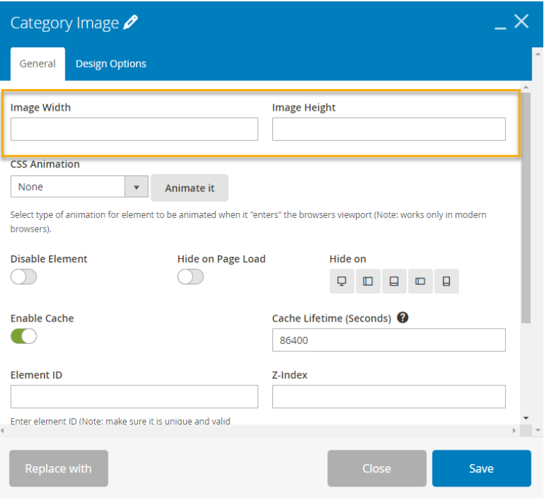 configure category page- category image