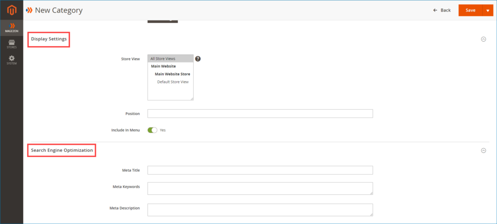 display settings and search engine optimization