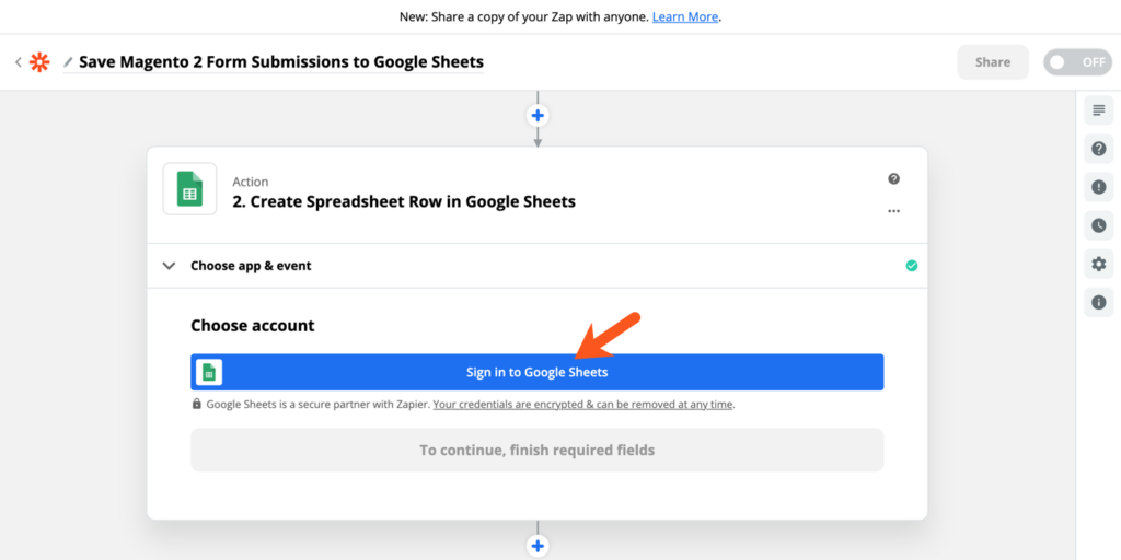 Sign in to Google Sheets