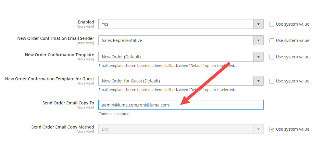 Step 7: Config Send Order Email Copy To