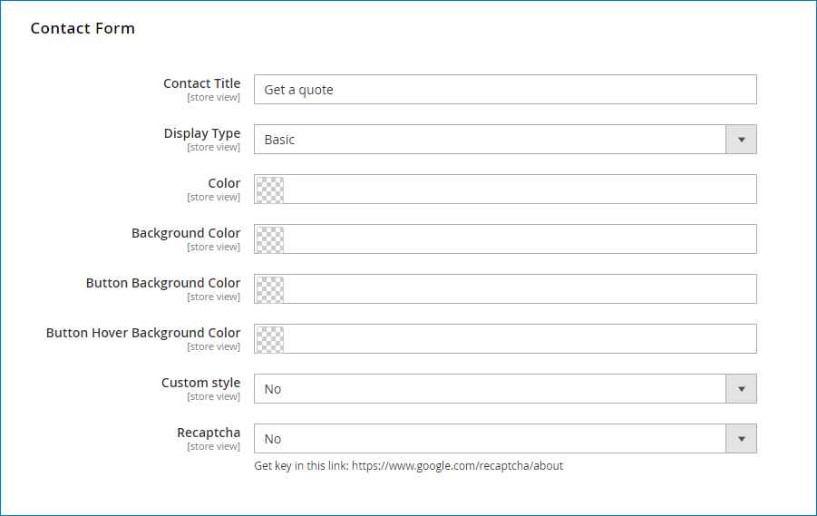 customize contact form