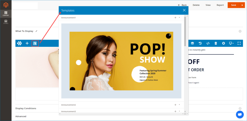 select popup template