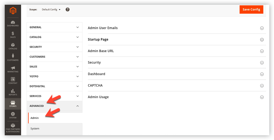 Advanced >> Admin | Magento 2 admin session lifetime