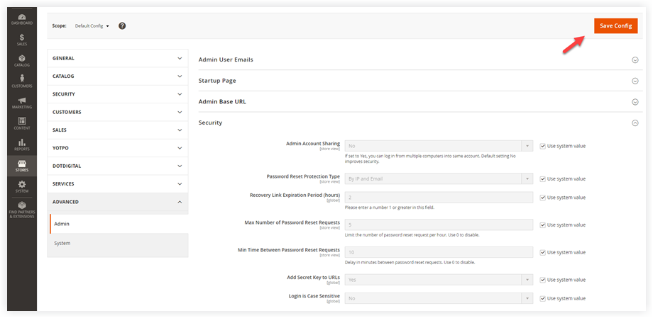 Click save | Magento 2 admin session lifetime