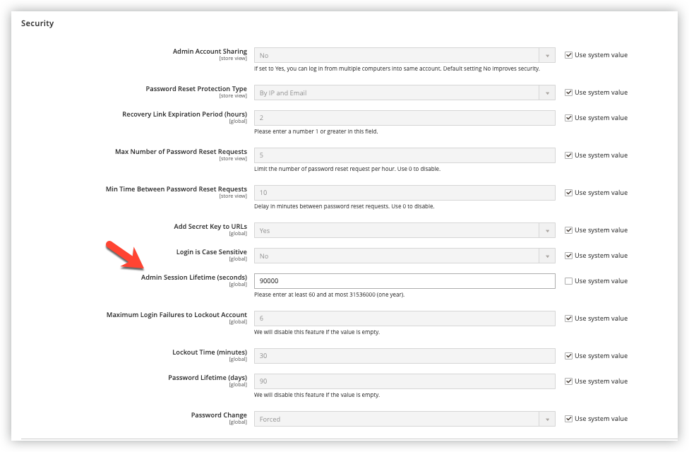 Set up your admin session lifetime | Magento 2 admin session lifetime