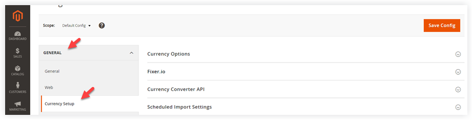 General >> Currency Setup | Setup multi-currency in Magento 2