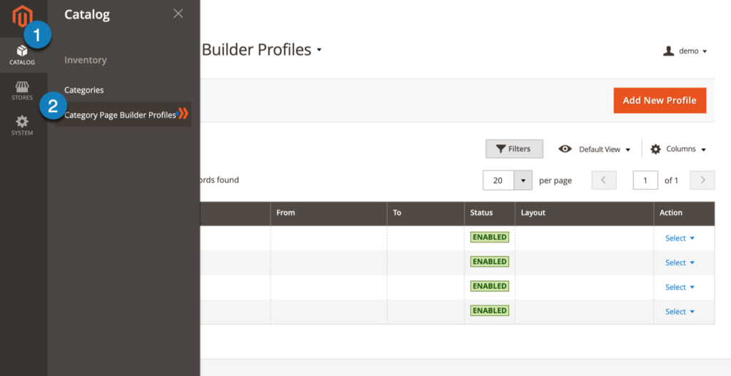 Open Category Page Builder Profiles