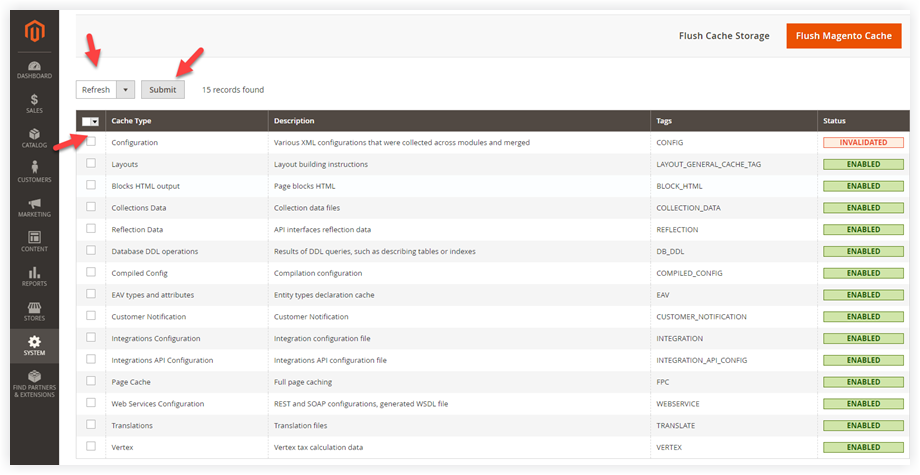 Tick Configuration and click Submit | Magento 2 welcome message