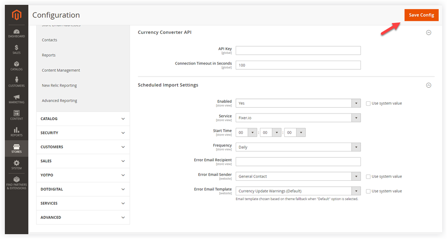 click Save Config