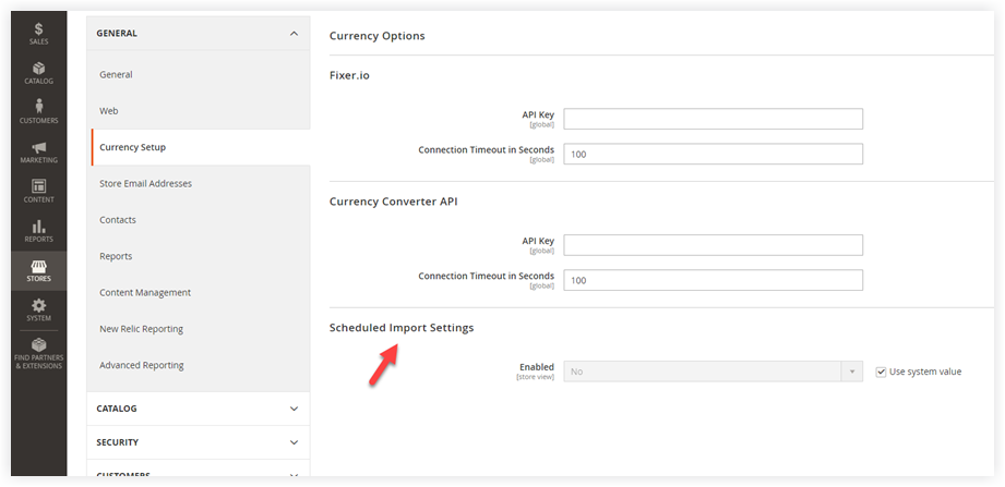 Scheduled Import Settings | Setup multi-currency in Magento 2
