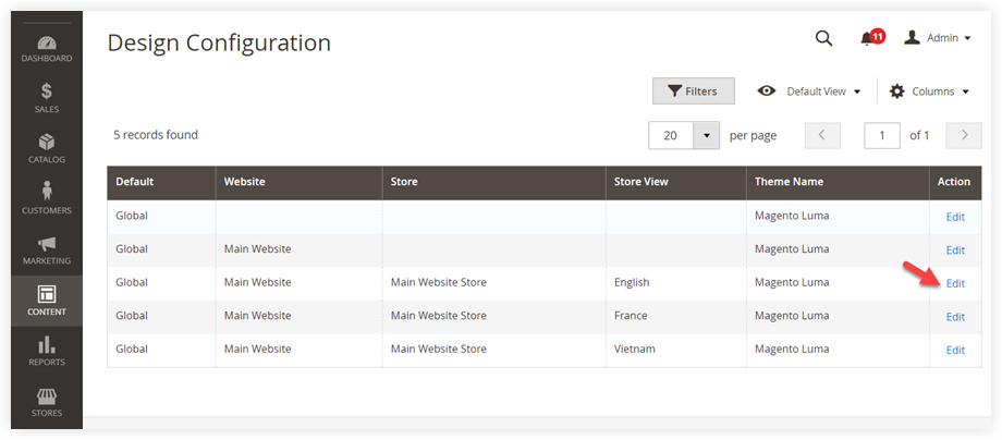 Choose the store view that you want to apply these settings for