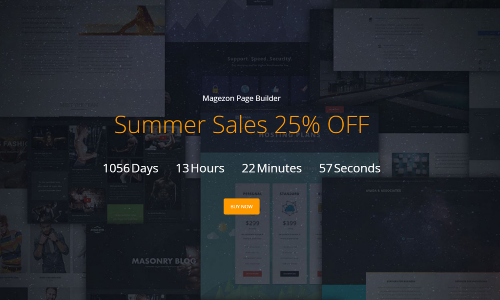 Countdown timer on the landing page 
