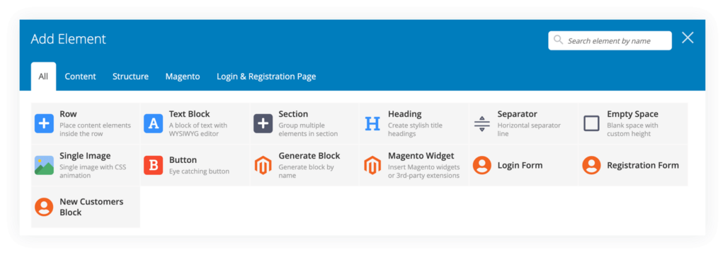 Elements in Magento 2 Login & Registration Page