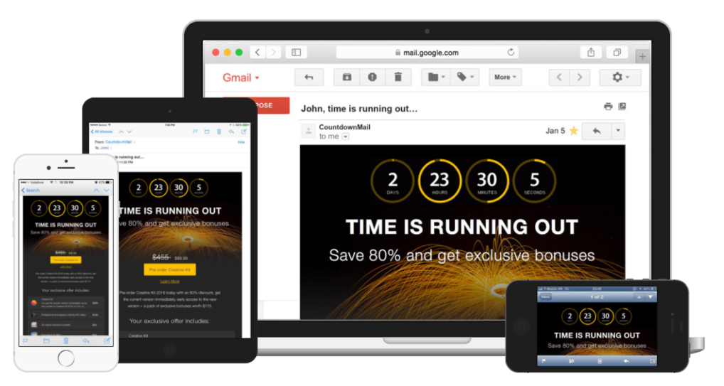 Countdown timer on email marketing 
