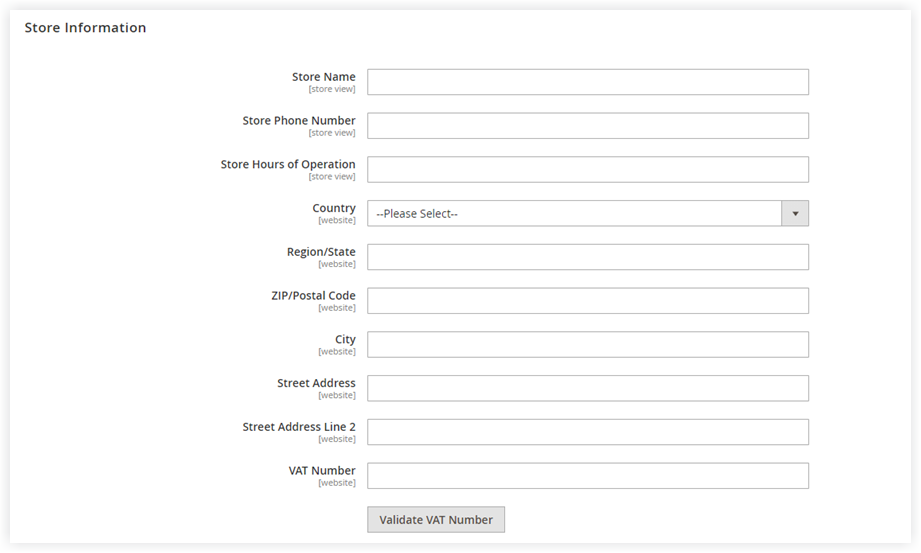 Update your store information | Magento store information