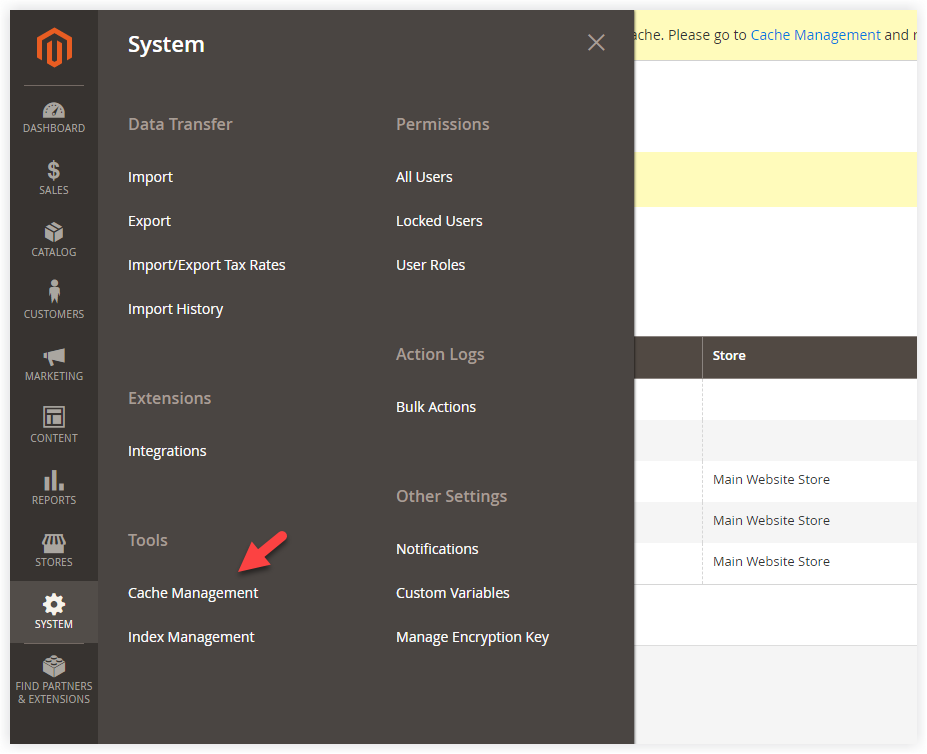 System >> Tools >> Cache Management | change the favicon in Magento 2