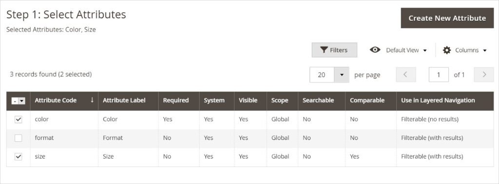 select-attributes