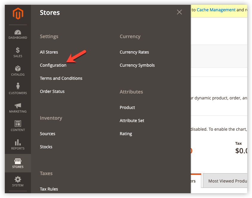 Store >> Settings >> Configuration | Magento 2 scope config