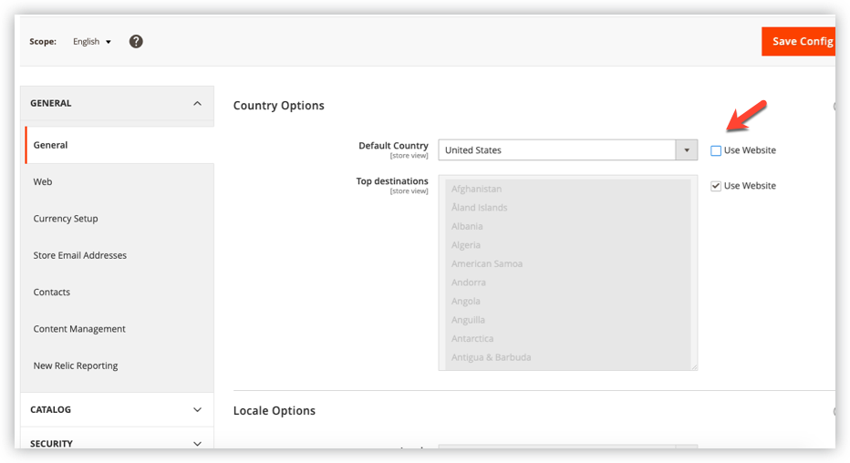 Untick the checkmark Use system value | Magento 2 scope config