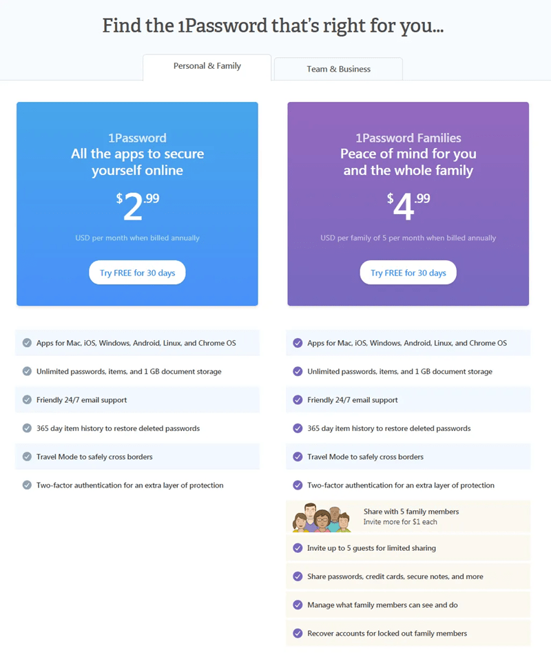1Password-pricing