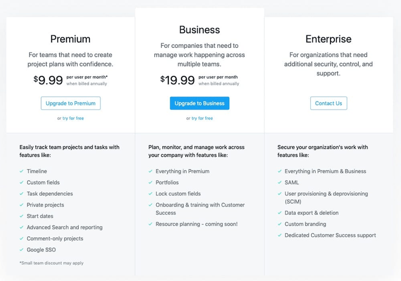 Asana-pricing