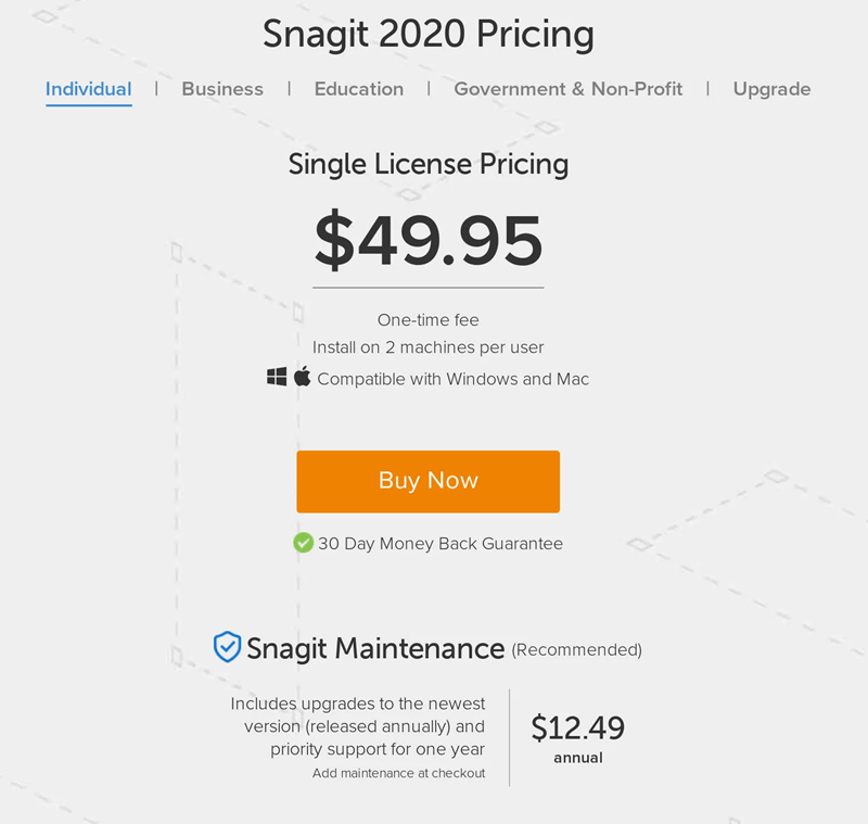 Snagit-pricing