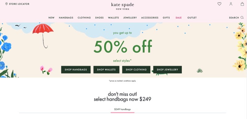 Call to Action Kate Spade 