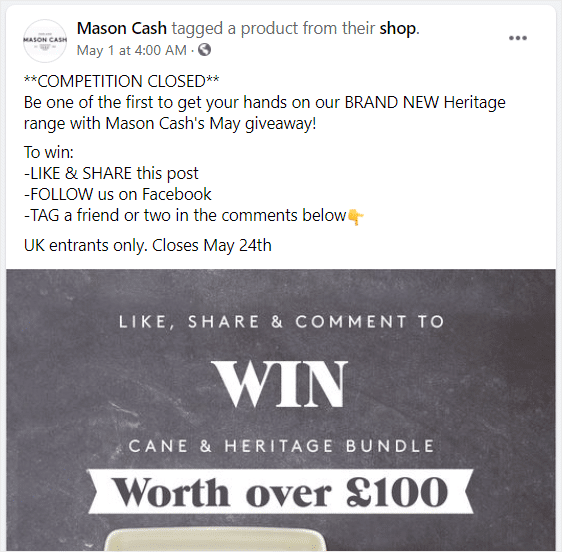 Like and share Facebook contest - Facebook giveaway ideas