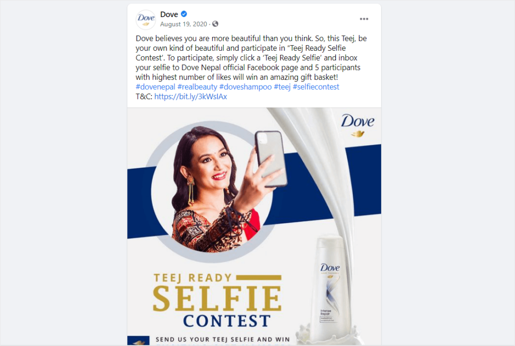 Facebook selfie contest - Facebook giveaway ideas