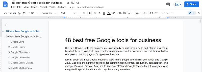 Google Docs for businesses