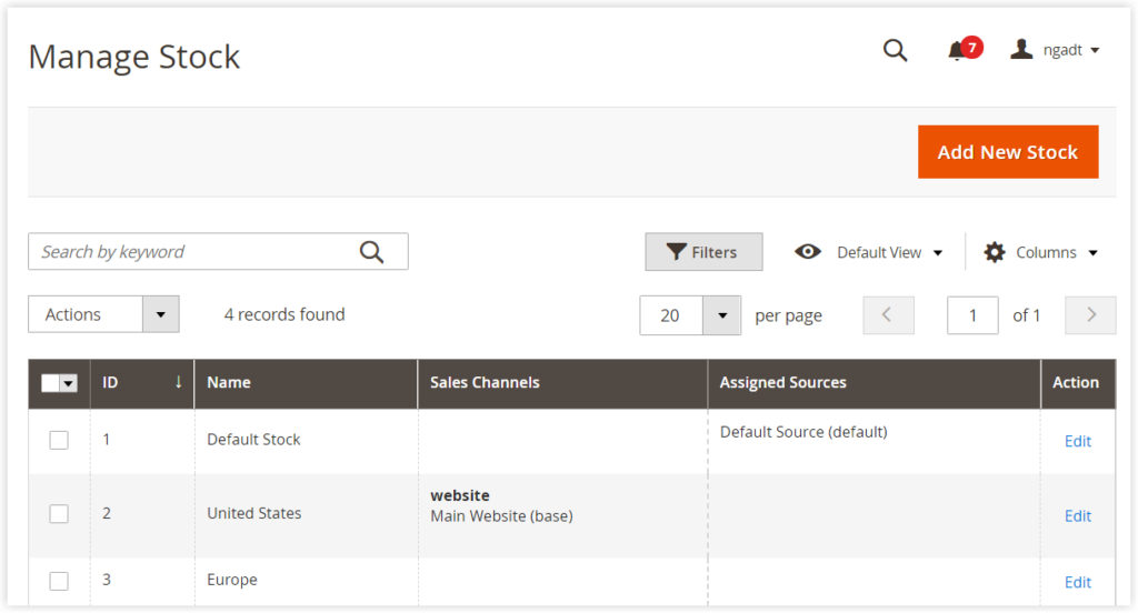 manage stock - magento 2 multi stock inventory MSI