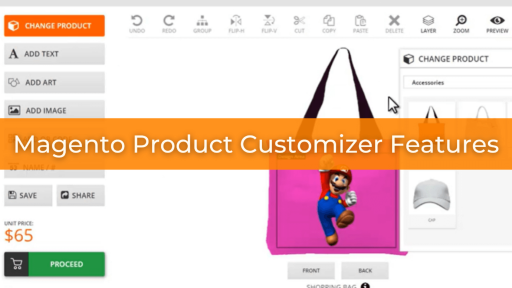 Magento Product Customizer features