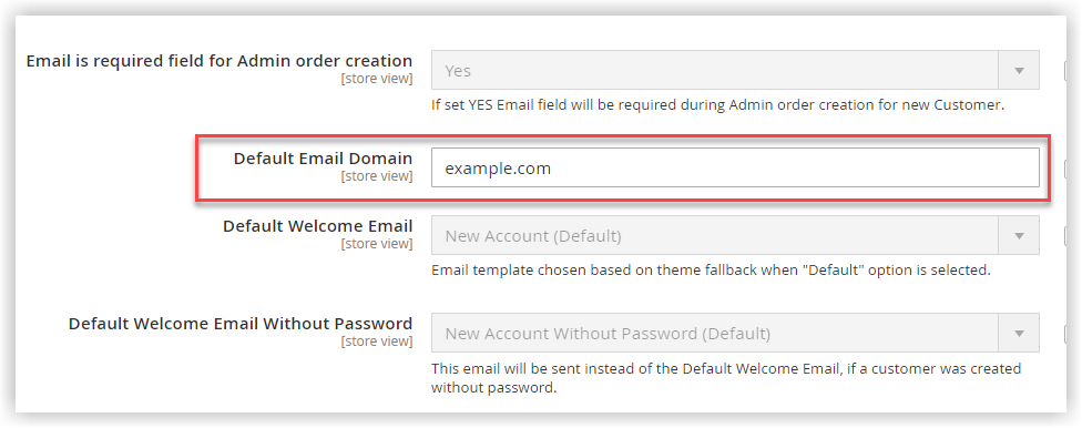default email domain 1