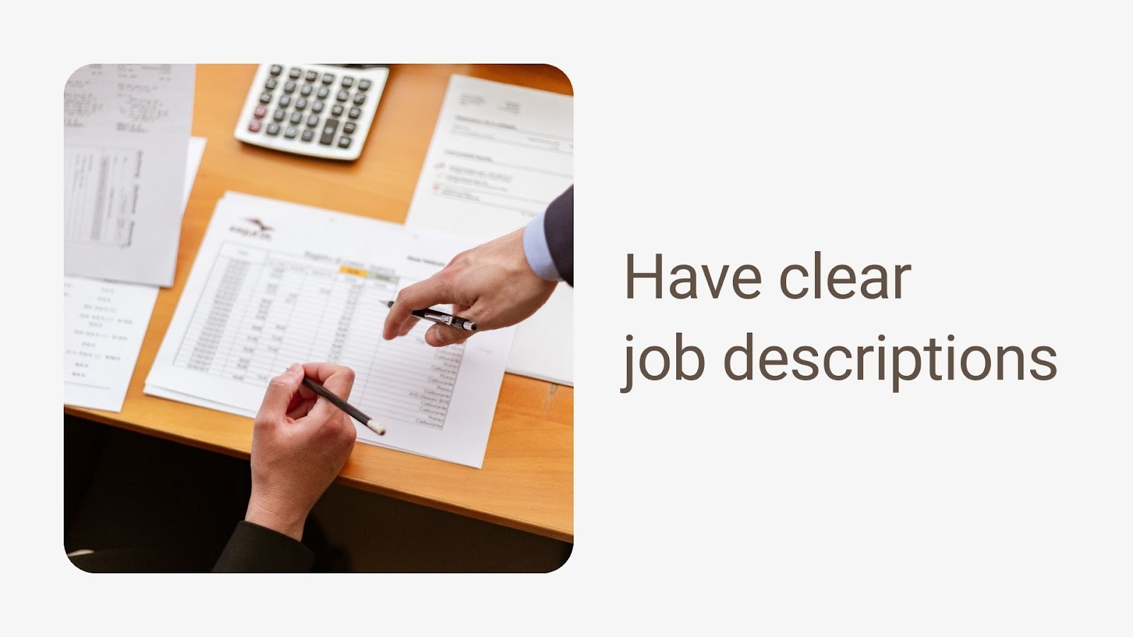 have clear job descriptions