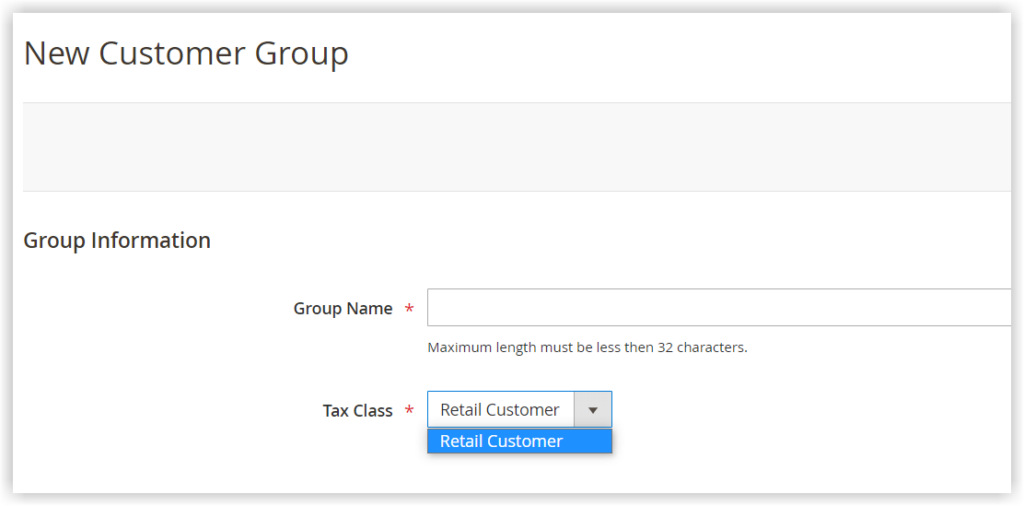 Create a new customer group