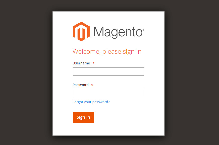 Login page