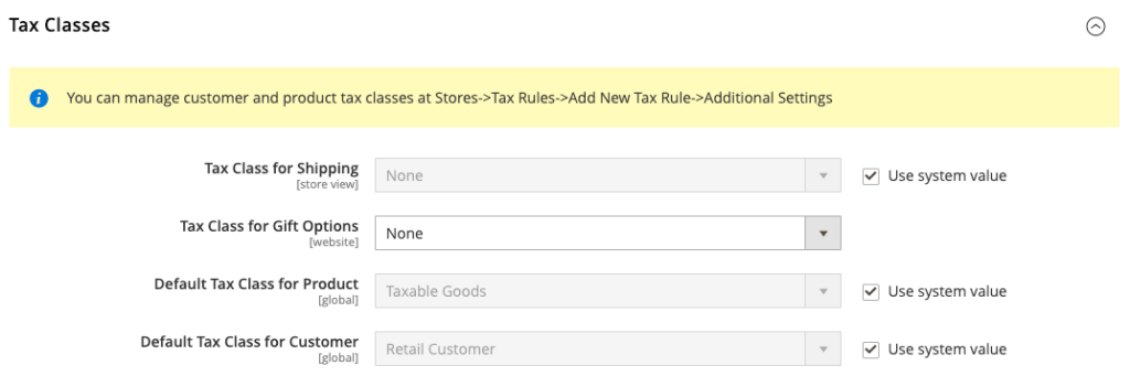 tax classes