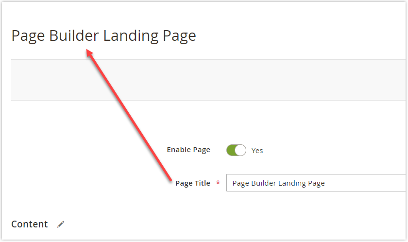 magento 2 create landing page  - page title