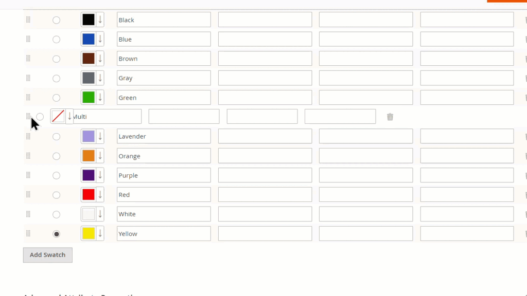Change the order of Magento 2 color swatches