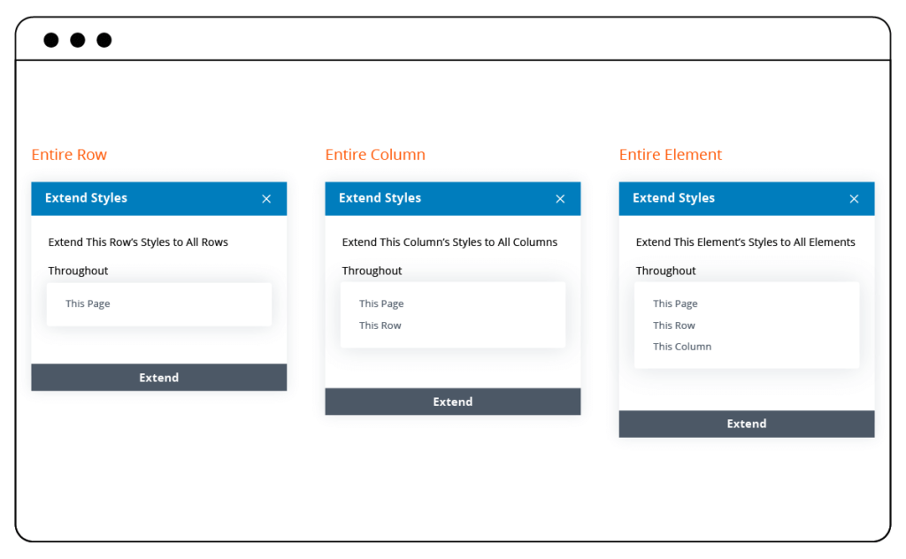 Extend styles of entire items