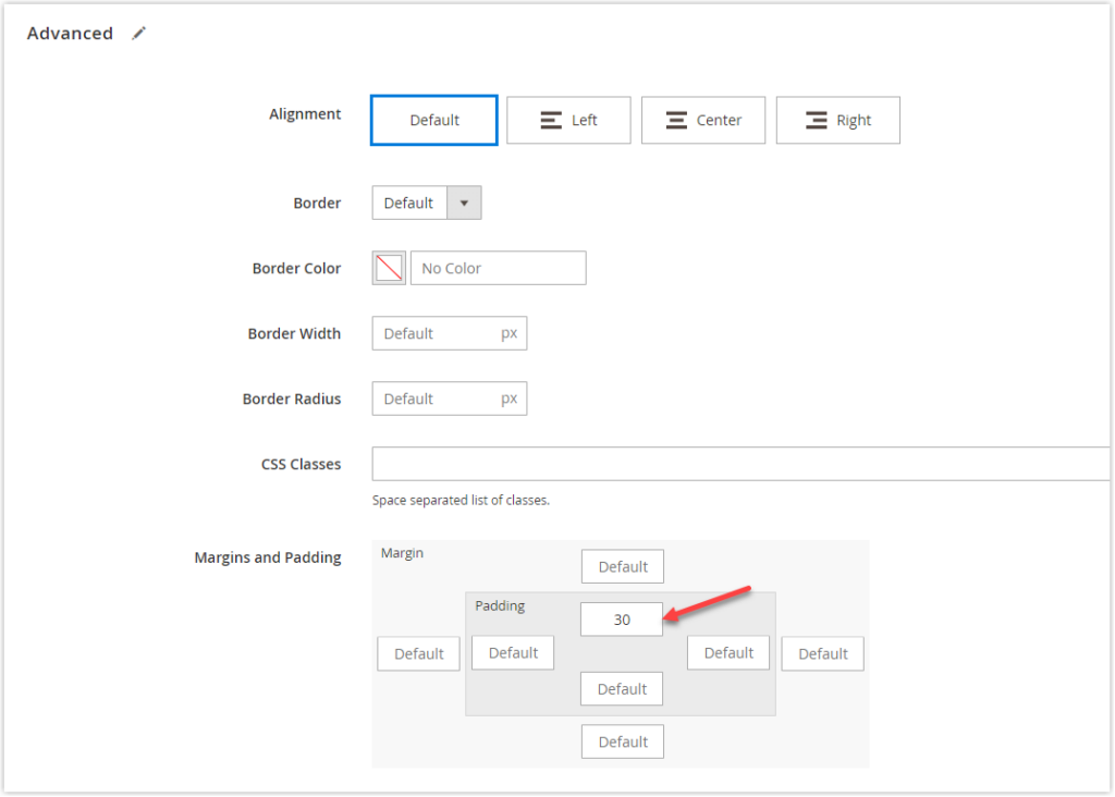 magento 2 real landing page part 1 banner button content padding