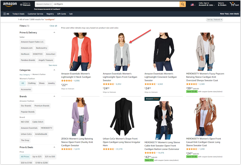ecommerce product detail page example