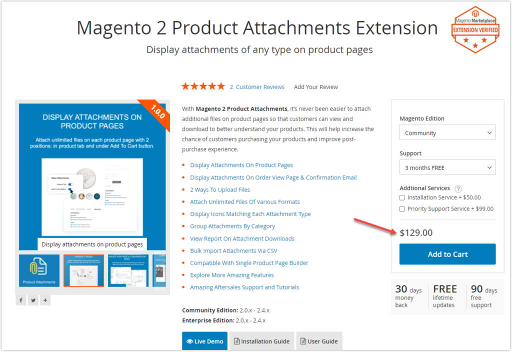 magento 2 product attachments extension