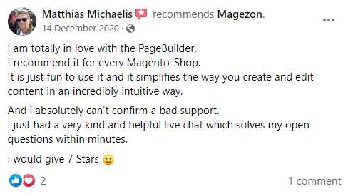 magezon page builder feedback