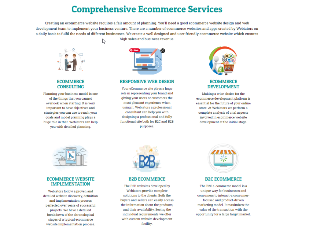 Webiators eCommerce services