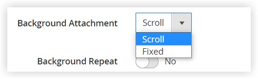 Background Attachment in Magento Page Builder Tabs Content Type