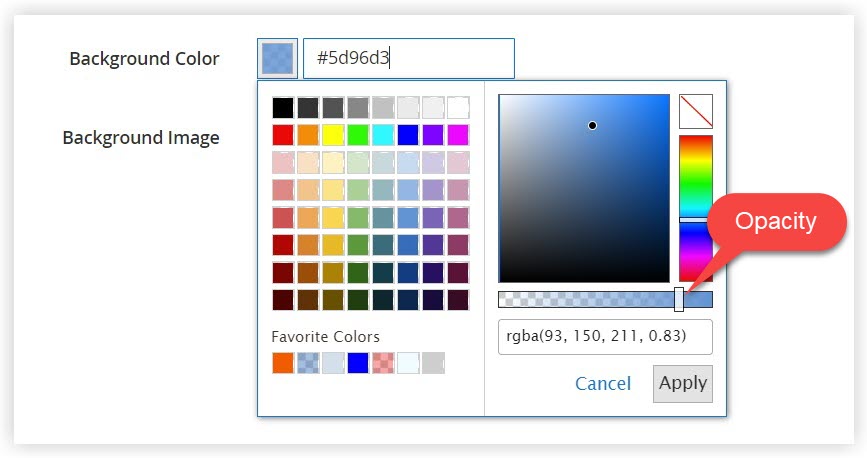 Background Color Opacity in Magento Page Builder Tabs Content Type