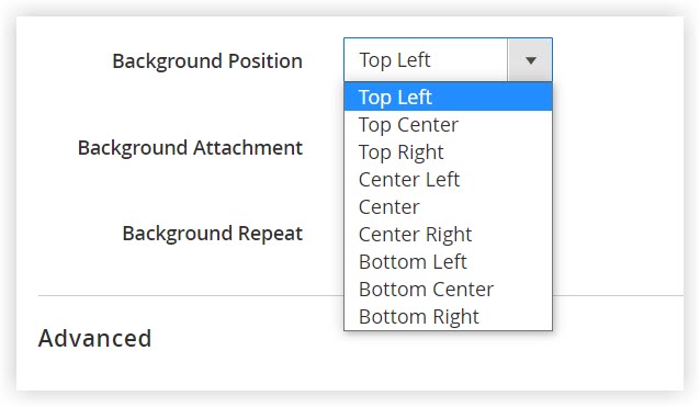 Background Position in Magento Page Builder Tabs Content Type 