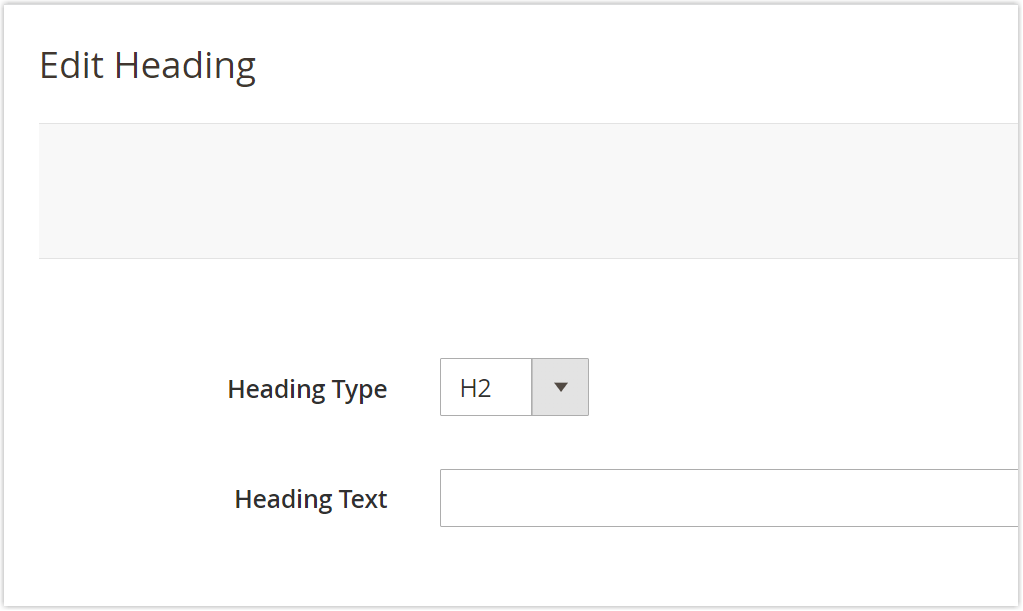 basic settings of magento page builder heading