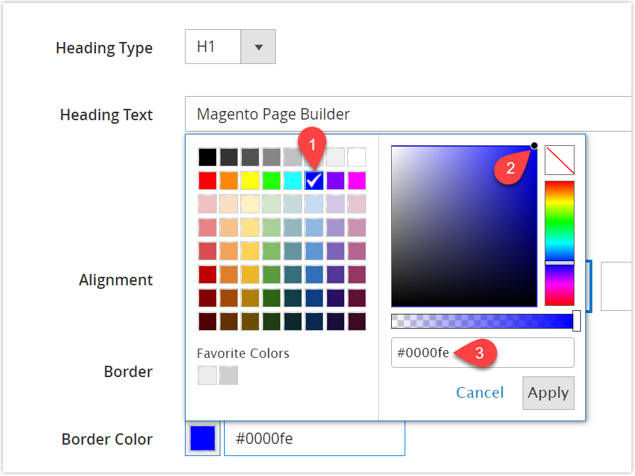 border color for the heading container